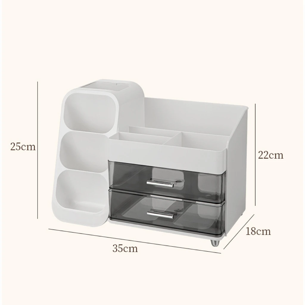 Clear Acrylic Plastic Cosmetic Storage Organizer Dustproof Makeup Case Large Capacity Desk Makeup