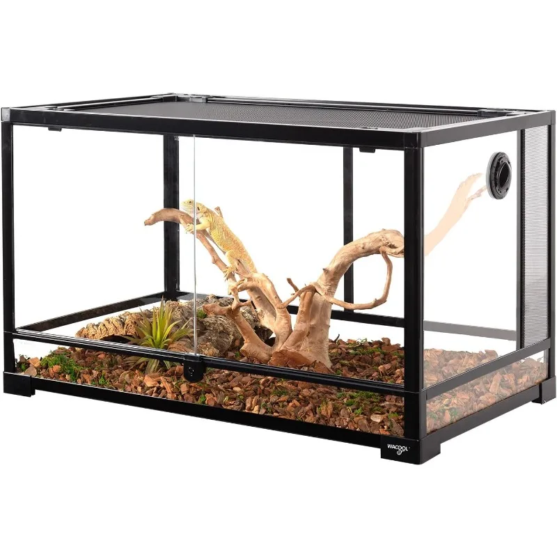 Tempered Glass 40 Gallon Reptile Tank, Front Opening Reptile Terrarium 30