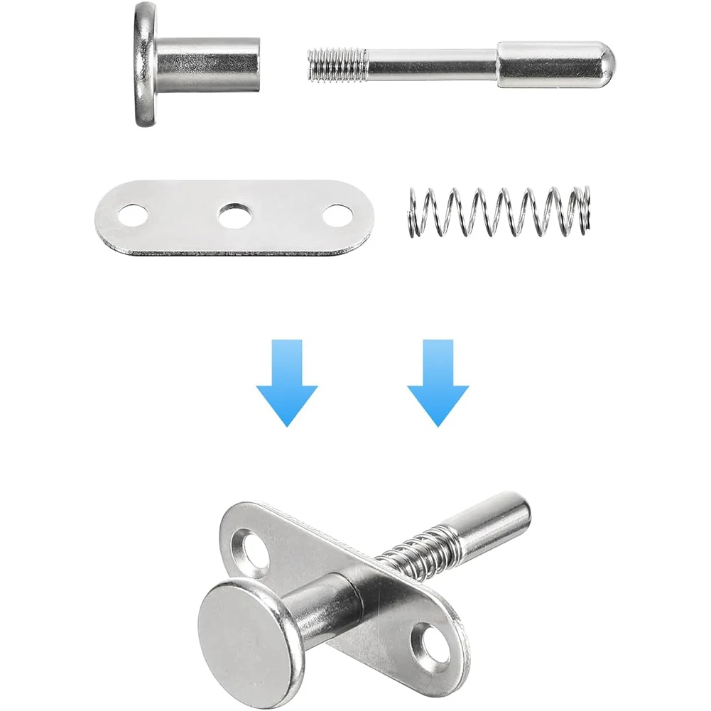 Loquet à Ressort en Acier avec 2 Vis de 6,5x45mm/0.26x1.77 Pouces, 1 Pièce