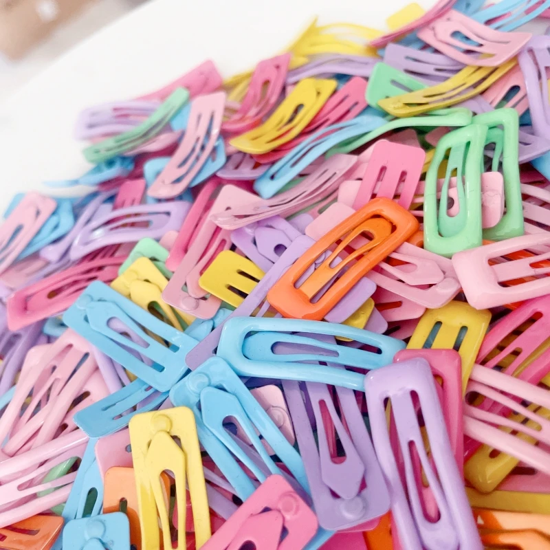 50pcs 3cm Candy Color Rectangle Hairclip Candy Color BB Clip For DIY Handmade Girls Kids Hair Clip Jewelry Making Hair Acc