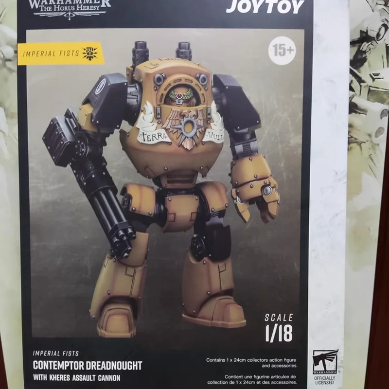 JOYTOY Imperial Fists Contemptor Dreadnought 1/18 Action Figure Mecha Warhammer 40K Anime Figure 24cm Model Collection Toy Gifts