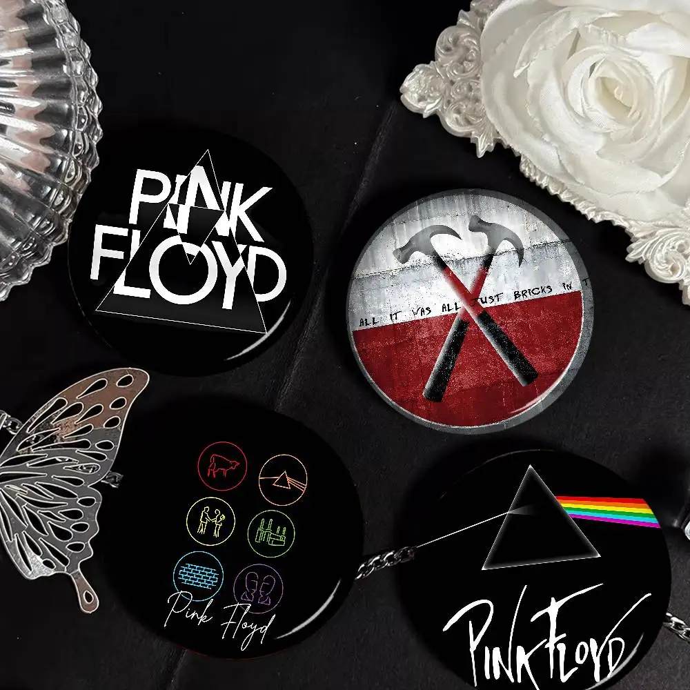 P-Pink-F-Floyds Rock Band Tinplate Pin Button Custom Anime Role Old-school Brooch Cartoon Collar Badge Jewelry Gift Fans