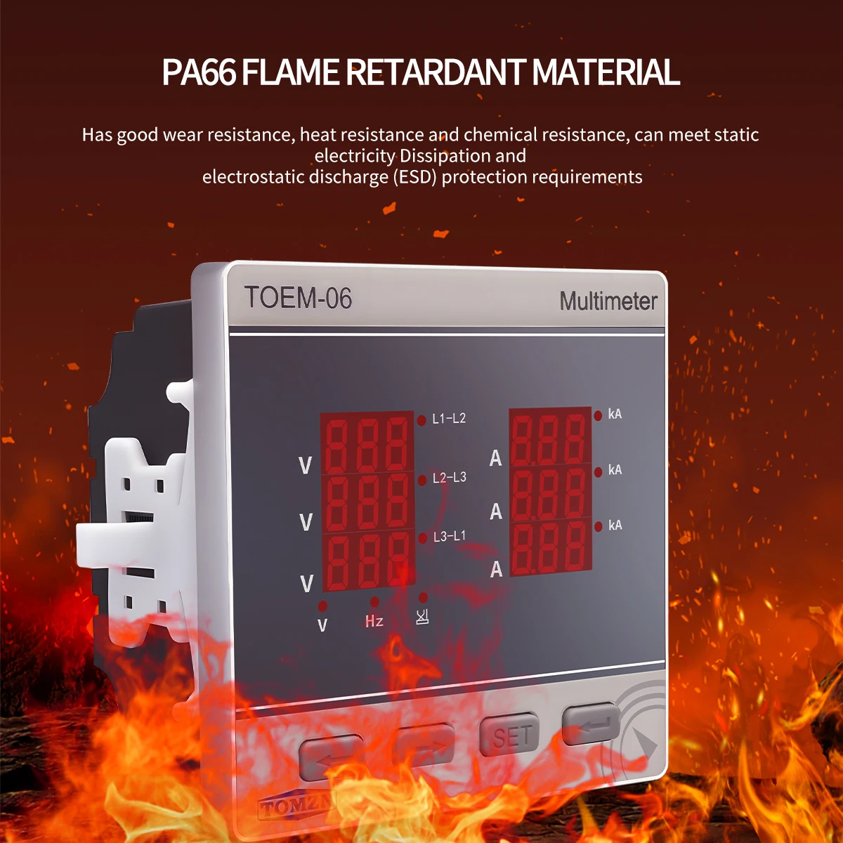 Three Phase High Precision Volt Current Hz Multi-function Meter 3P4L AC/DC 85-265V Line-to-Line Voltage Password Max Min Value