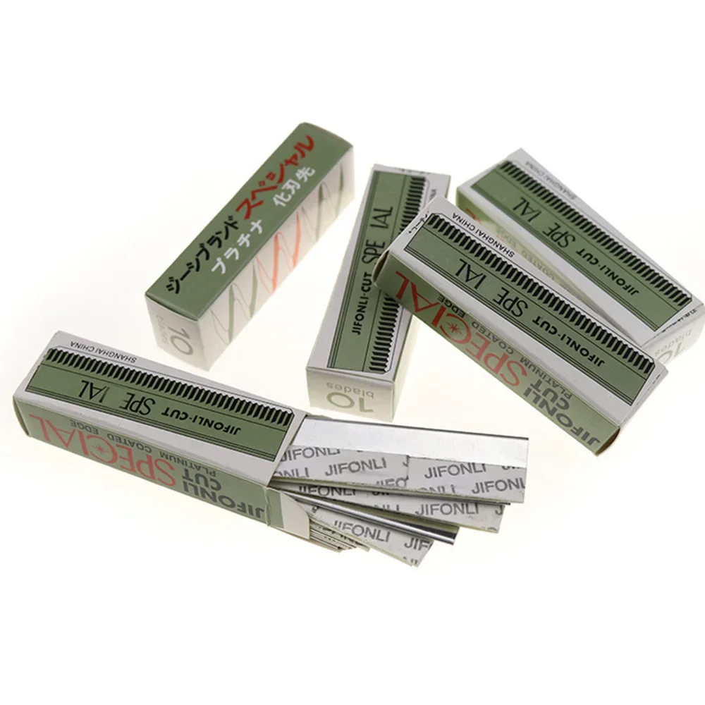 最高品質 10-100 個フェザーブレードプロフェッショナルヘアトリミングカミソリ刃ステンレス鋼多機能メイクアップブレード