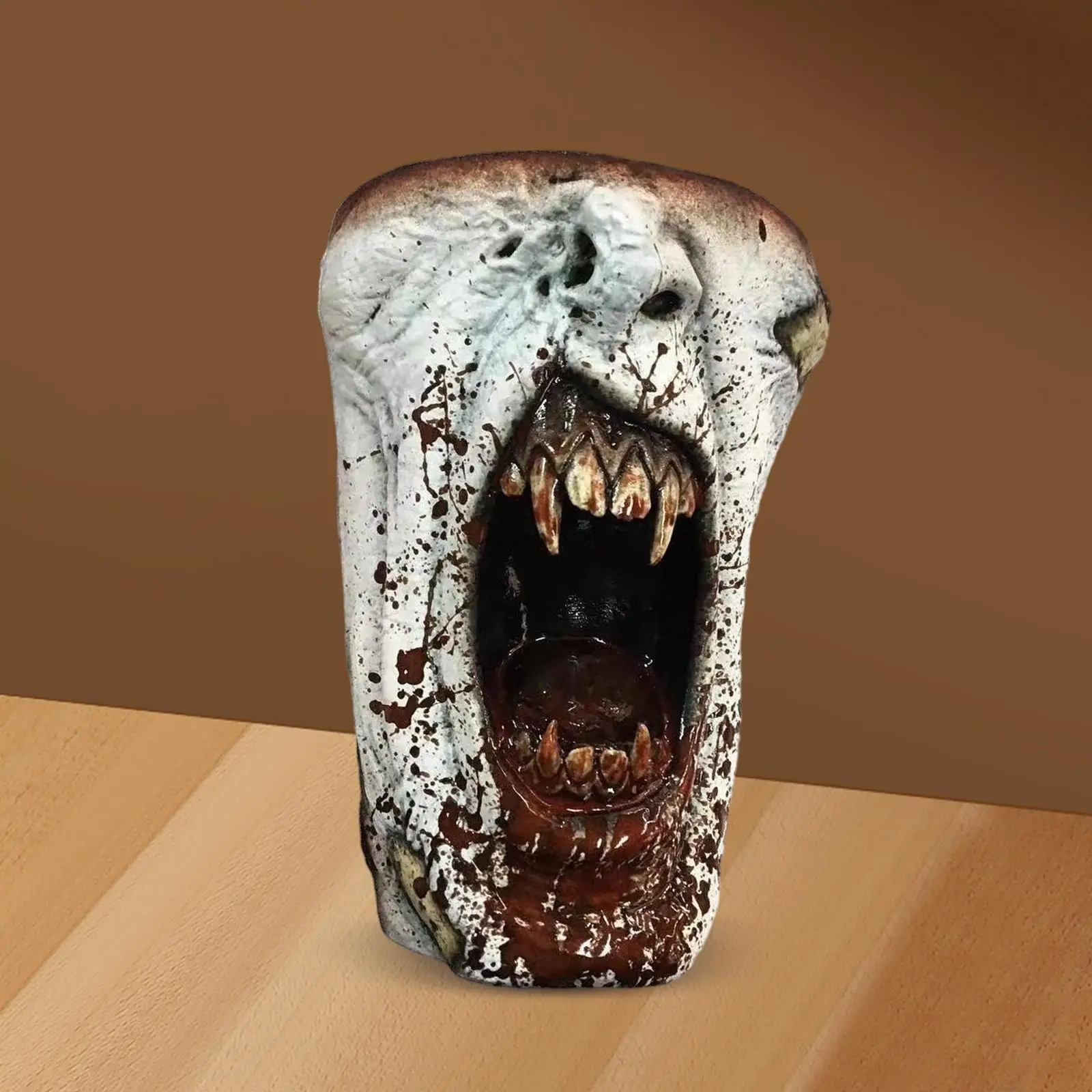 Halloween Horror Mug Statue Resin for Dining Room Haunted House Tabletop