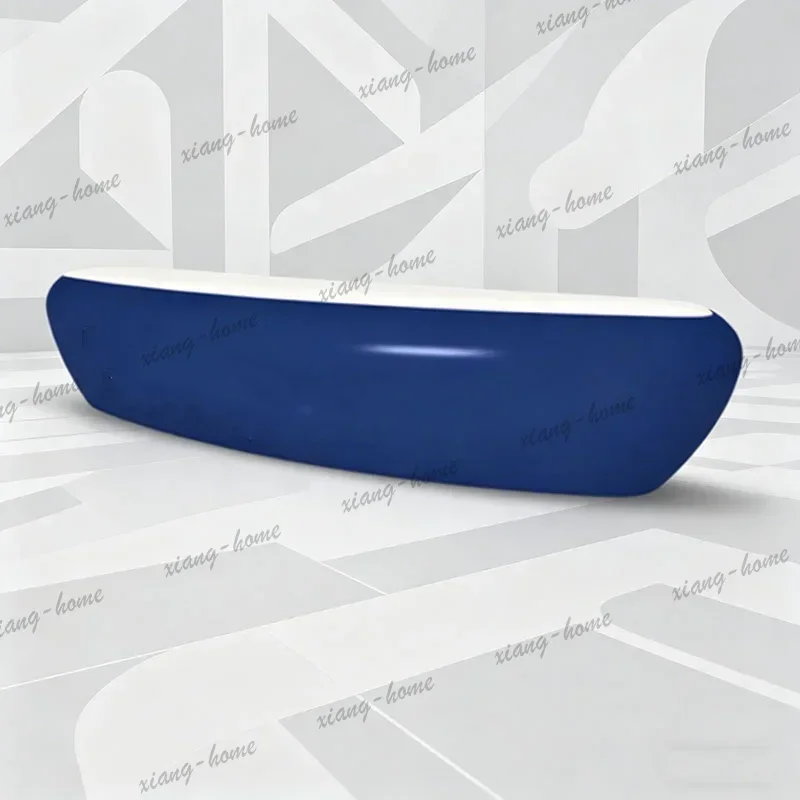 ld Blue Logo Reception Desks Beauty Salon Modern Welcome Design   Cosmetic Shop Bancone Da Reception Office Furniture