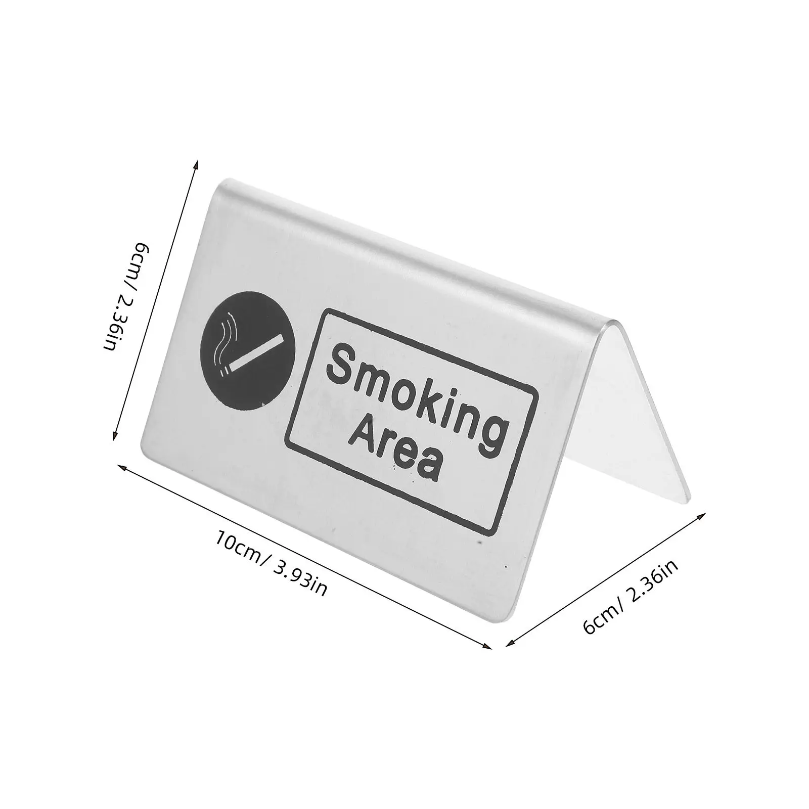 Stainless Steel Smoking Area Signboard Double-Sided Table Sign Long-Lasting Design for Restaurants Hotels Cafes Indoor Smoking