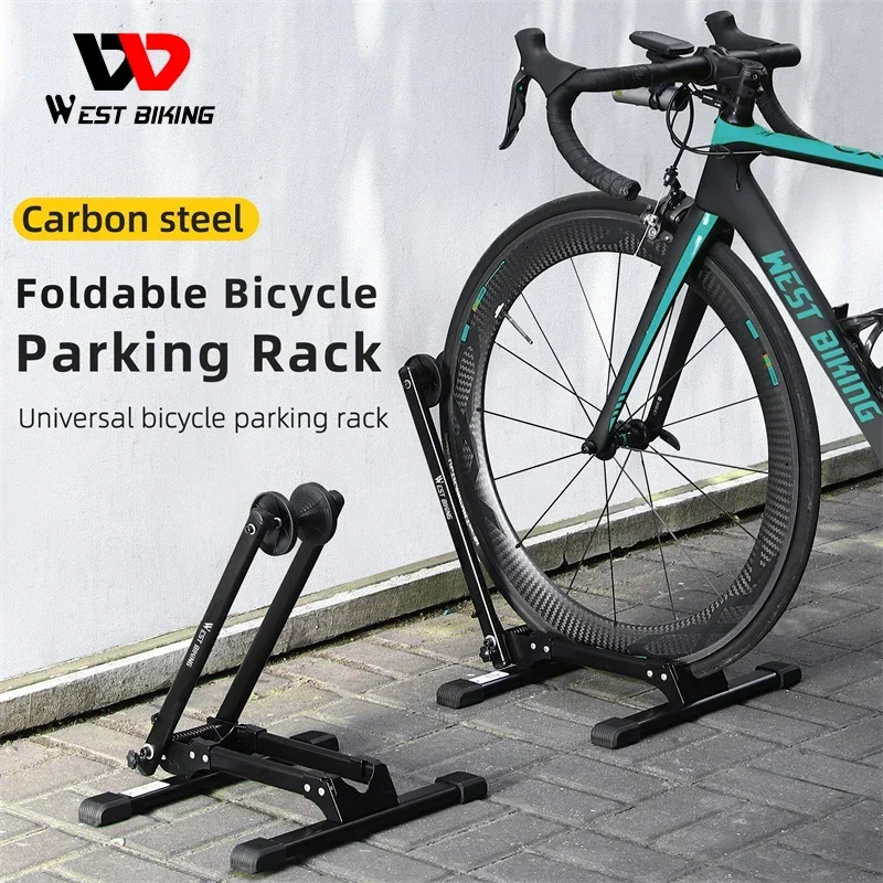 

WEST BIKING Bicycle Foldable Parking Racks Indoor MTB Road Bike Floor Wheel Stand Storage Stable Stand Racks Bike Accessories