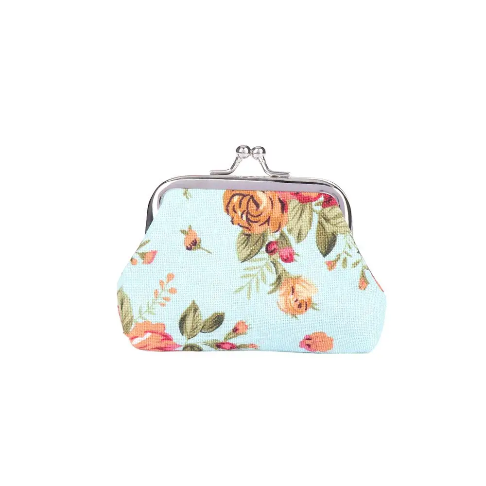 Women  Gift Vintage Flower Retro Hasp Credit Card Holder Coin Purse Small Wallet Clutch Bag