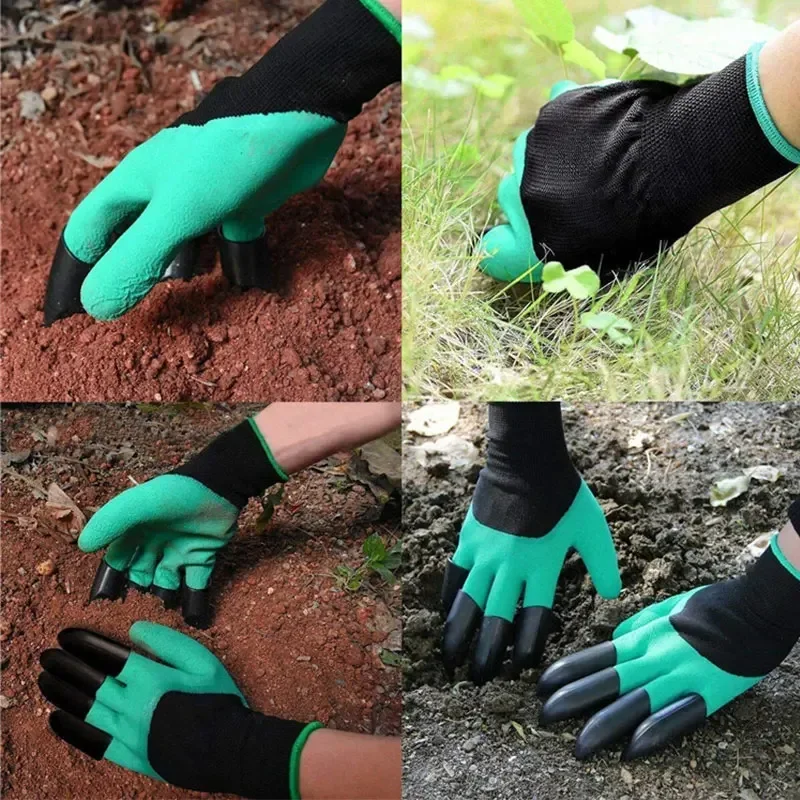 Guantes de jardinería con 8 garras, guantes de trabajo duraderos e impermeables para jardinería, excavación y plantación, guantes de trabajo para patio