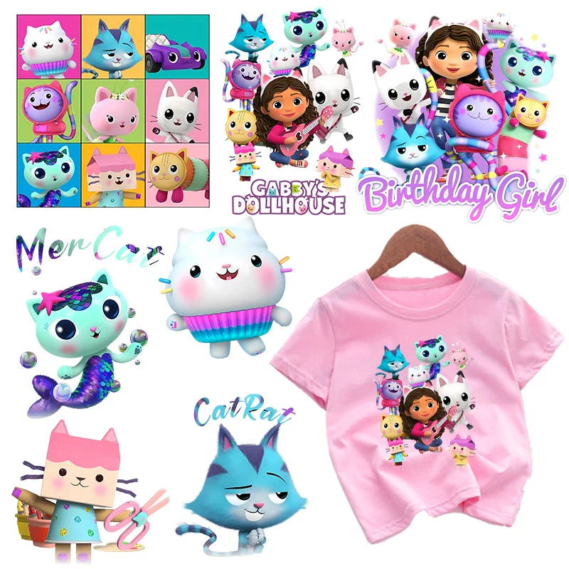 غابي دمية بقع الملابس ملصقات نقل الحرارة شخصيات كرتونية مطبوعة الكي التصحيح لعبة ملصقات الملابس DIY بها بنفسك