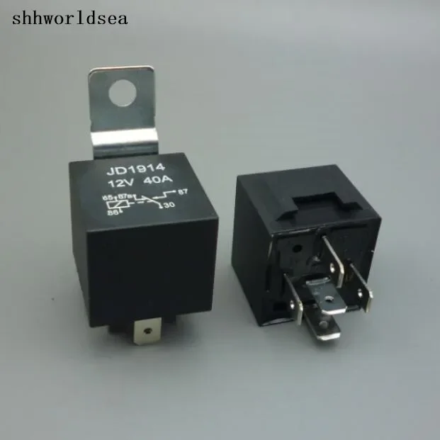 

shhworldsea 5PCS 30pcs 100pcs Car Relay 12v 5pin 40a Long Life Black Copper Terminal Automotive Relay Normally Open Auto Relay