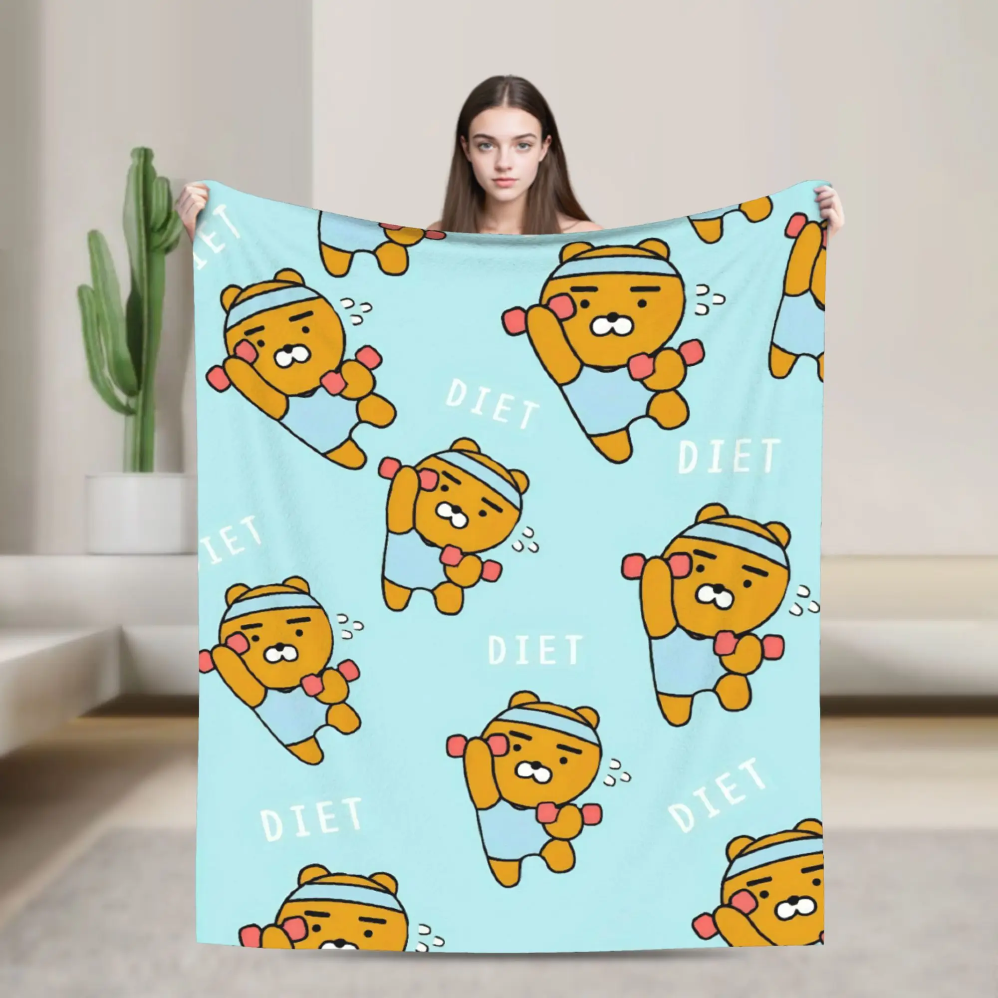 K-Kakaos F-Friends Ryan Bedding Throws  Flannel Bedspread For Couch Chair Sofa Bed Funny Sofa Bed Cover