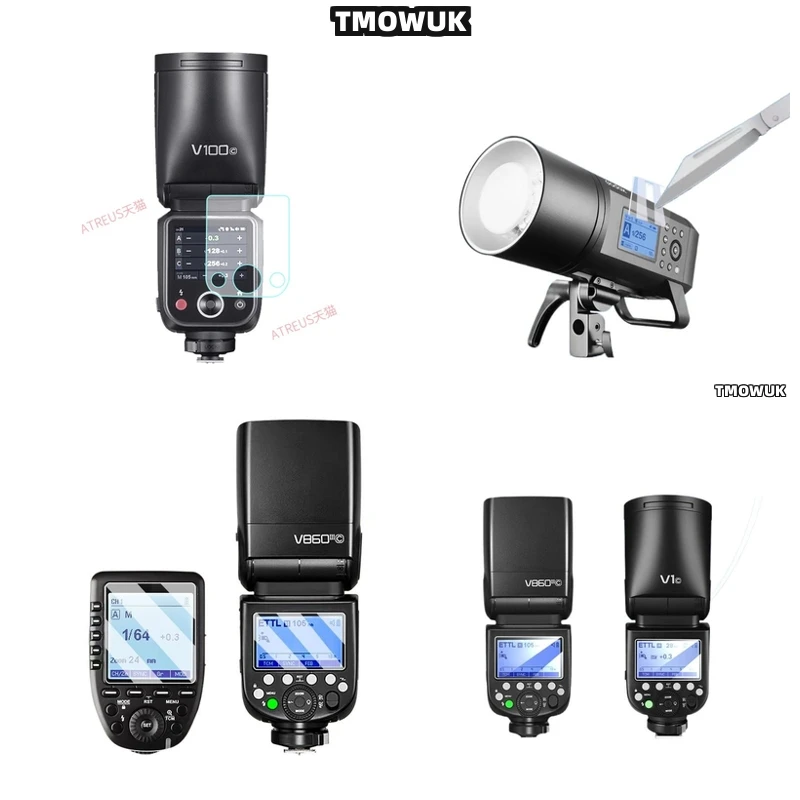 

For Godox X3 V100 V1 Pro AD600BM V860 III V850 III TT685 II V480 Tempered Glass Flash Light Cover Film Full Screen Protector