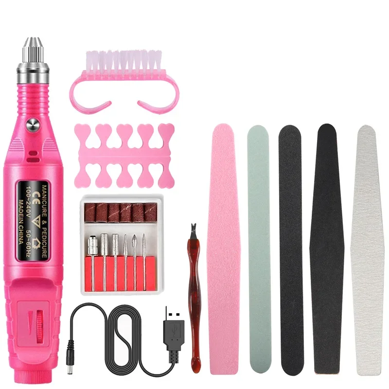 10pcs Rechargeable Nail Drill Machine Set Nail Polisher Cordless Nail Drill Machine Professional Polishing Tools for Women Gifts