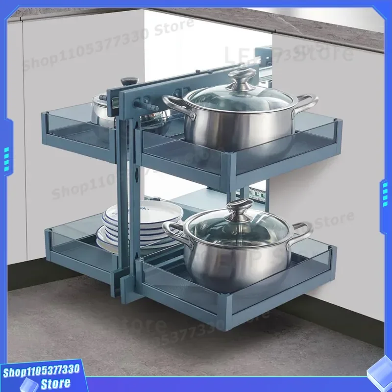 Kitchen Corner Cabinet Pull Out Basket Double Drawer Storage Rack Full Extension Pot Organizer Little Monster Hardware
