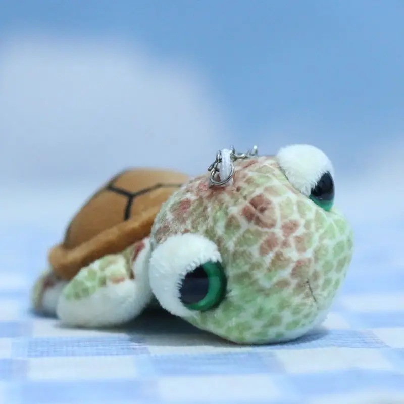 Stuffed Animals Plush Marine Animal Style Cute Simulation Turtle Pendant Backpack Key Chain Creative Brithday Gift for Friend