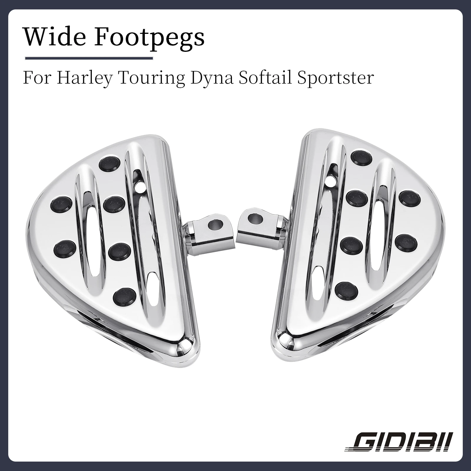 

Wide Footrest Rider Passenger Floorboards For Harley Fat Boy XL1200 XL883 X48 72 Touring Dyna Softail Models CNC Pedals