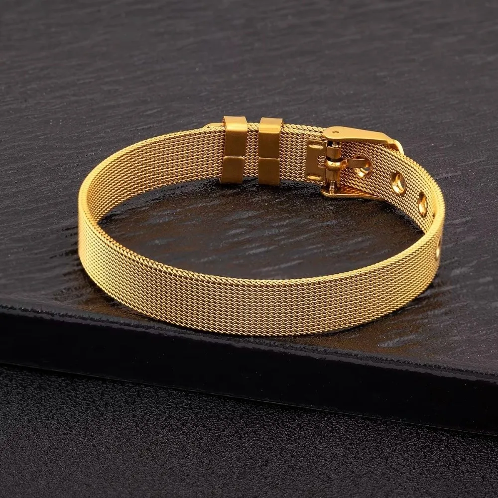 Fashion Stainless Steel Watch Belt Bracelet 8mm 10mm Adjustable Strap Watchband DIY Watch Strap For Women Men Jewelry Gift