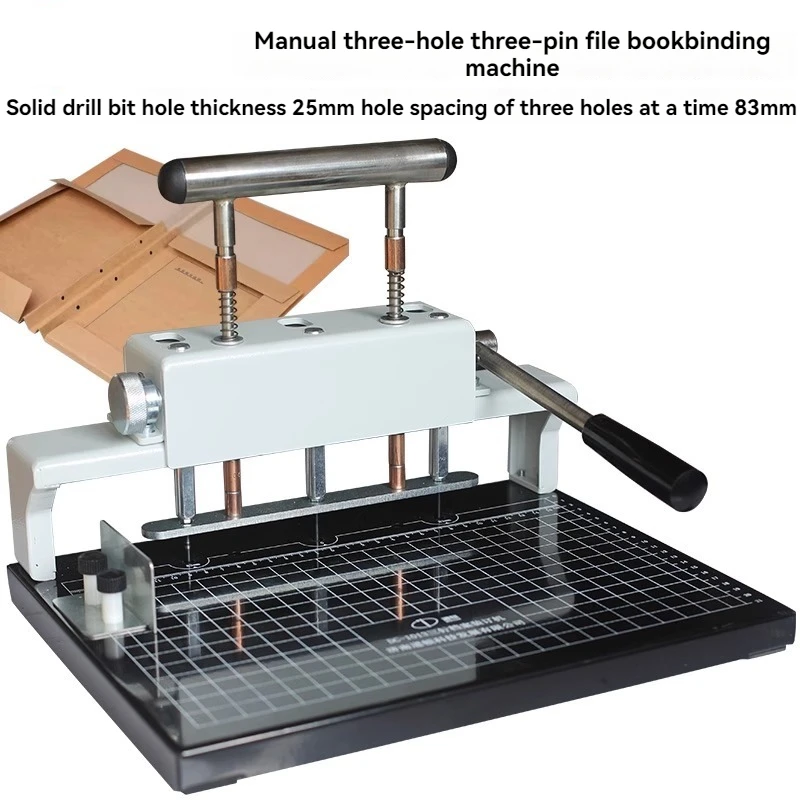 

DC-1013 Three Hole Archive Binding Machine Manual Voucher Binding Heavy-duty Punching Machine with Three Holes and One Line
