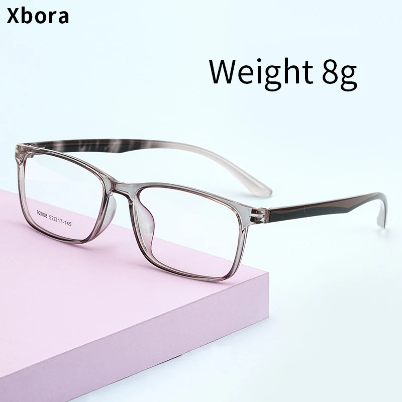 Xbora Men's and Women's Ultra Light TR90 Optical Glasses Square Retro Prescription Eyelasses For Small Faces 06 92008