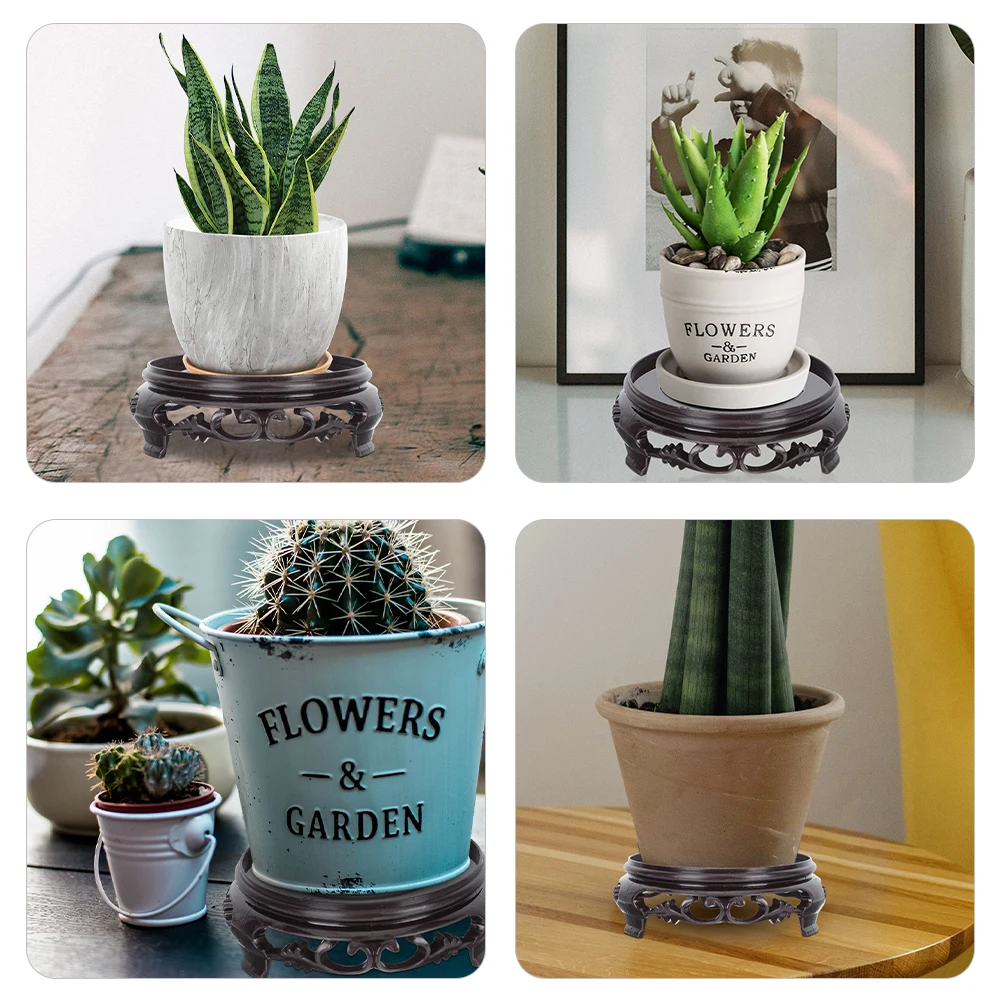 

4pcs Plastic Flowerpot Stand Floor Display Rack Durable Plant Holder Sturdy Stand For Living Room