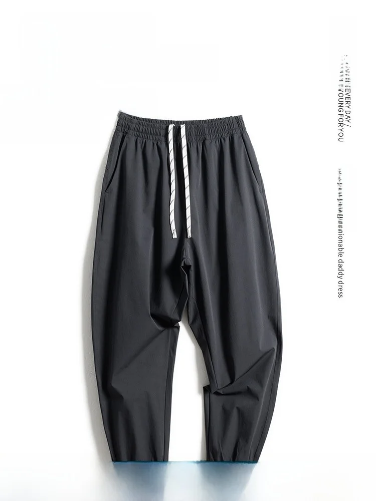 

Lightweight Breathable Spor Loose Fit Summer Casual Pants for Middle-Aged And ly Men Comfortable Elastic Waisand