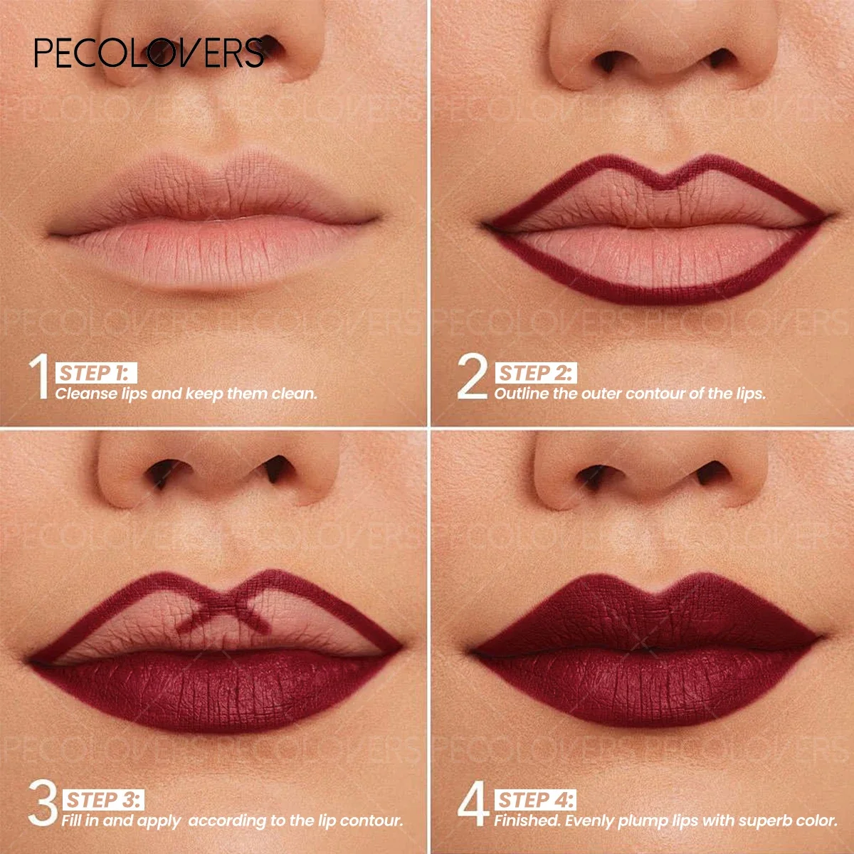 Matita labbra opaca Serie marrone, viola, rosa a lunga durata, rossetto impermeabile Matita labbra Cosmetici labbra da donna