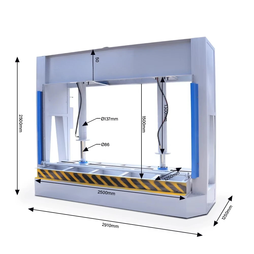 Woodworking Hydraulic Wood Door Cold Press Machine 50 Tons With Strong Structure