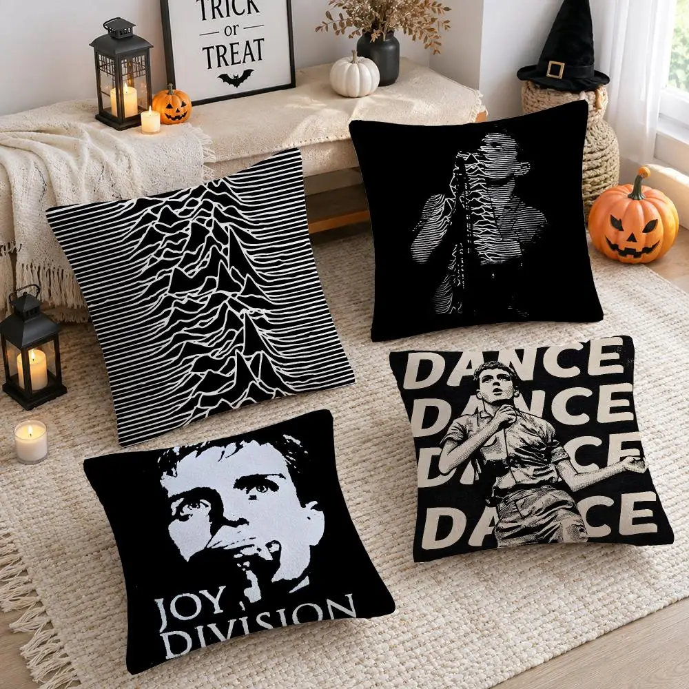 Rock Band J-Joy Division Cushion Cover Plush Decorative Pillow Case With Hidden Zipper Cutecore Room Decor For Home