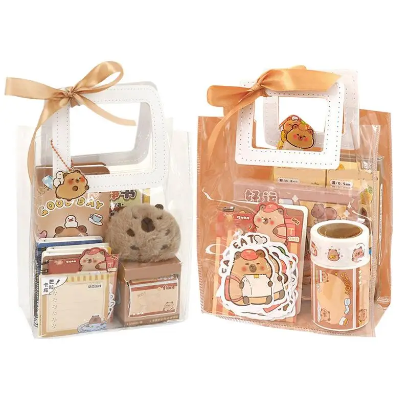 Capybara Stationery Set Abundant Cartoon Graduation Gift with Handbag Cute Birthday Gift for Primary School Students