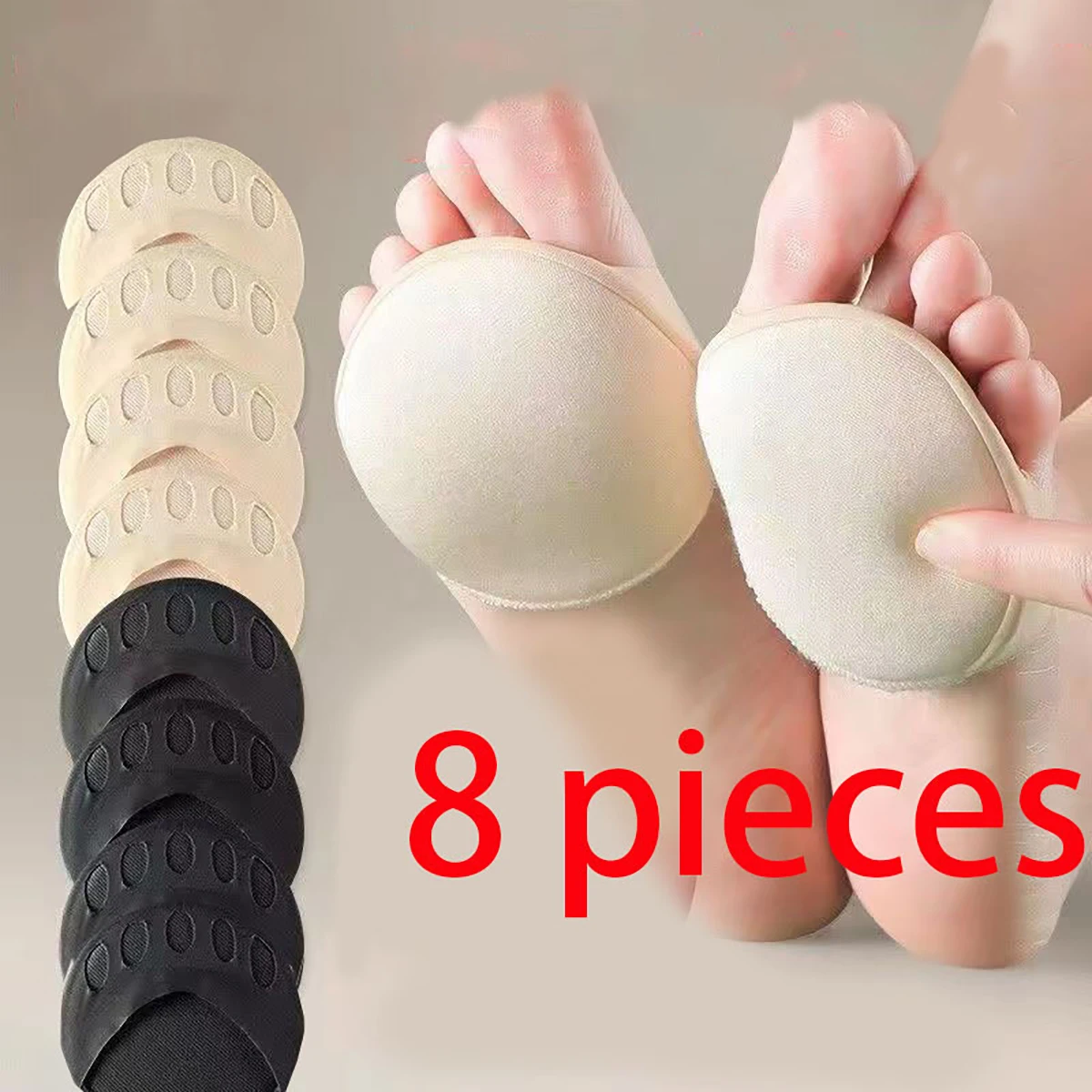 4/8Pcs Invisible Metatarsal Pads, high-elastic arch support and forefoot cushion, soft shoe insoles well fitted for high heels.
