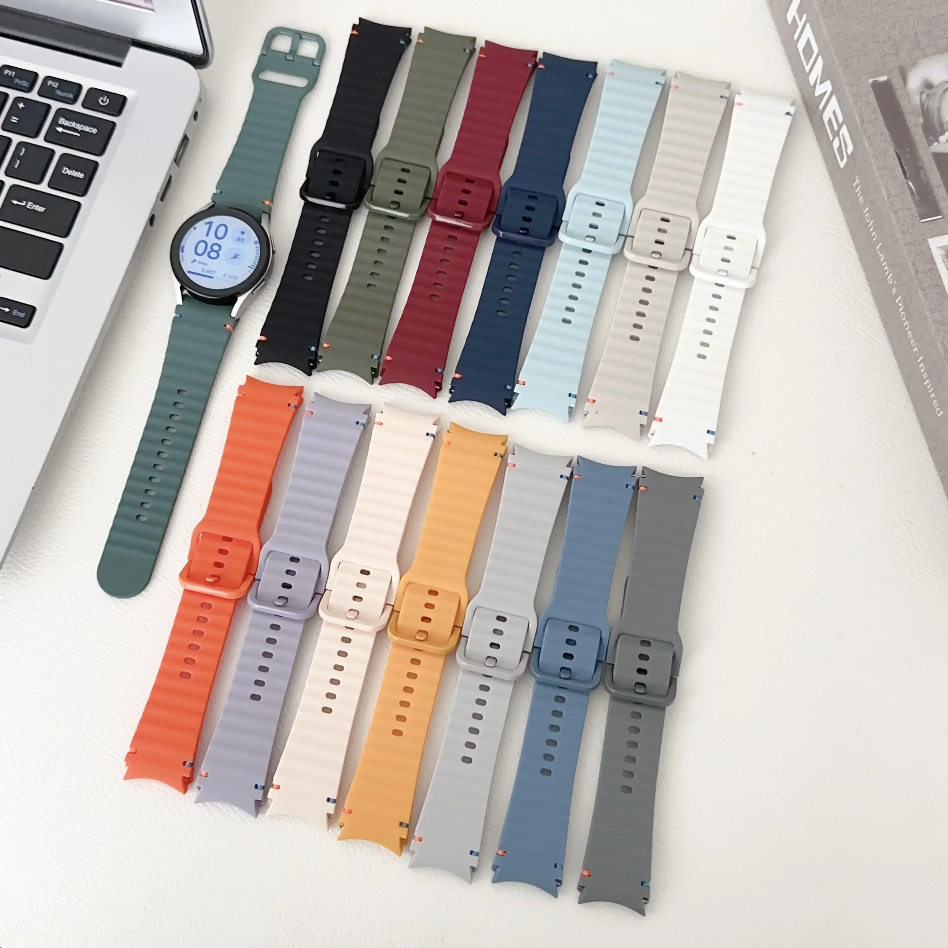 Sport Silicone Strap for Samsung Galaxy Watch 7/FE 6 5 4 44mm 40mm 5pro 45mm Original Wristband for Watch 6 Classic 47 43mm Band