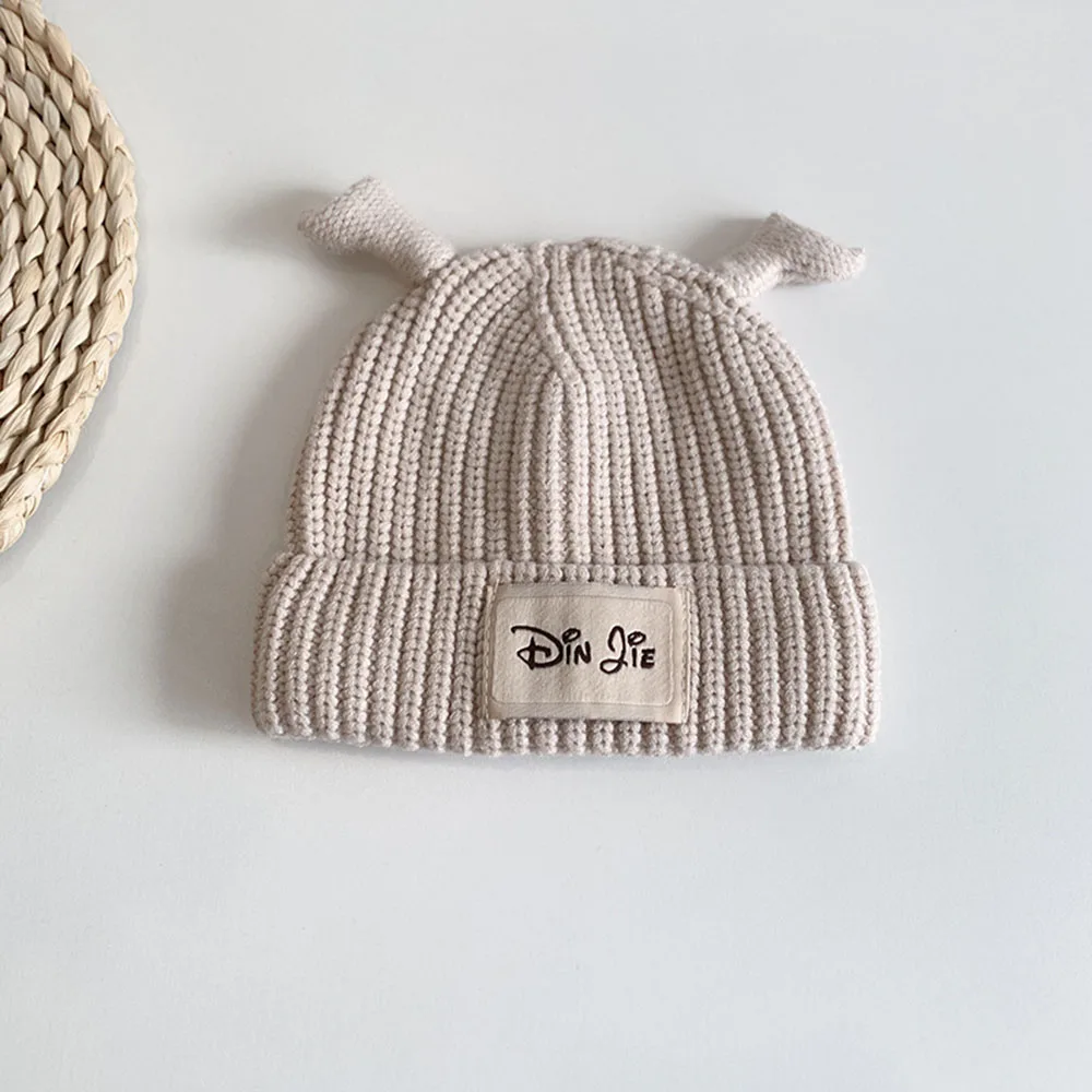 Baby Hat Infant Autumn Winter Hats Warm Boys Girls Solid Color Beanies Simple Baby Wool Hat For Kids 3-24 Month