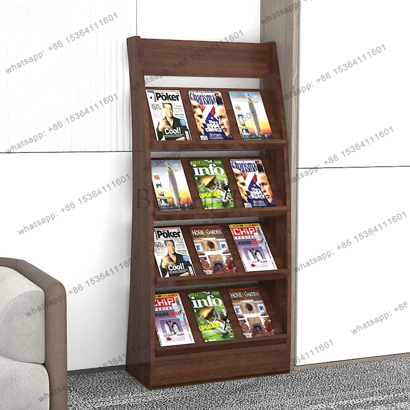 Newspaper  Magazine Rack Floor-standing Brochure Display  Storage Rack Organizer Wooden