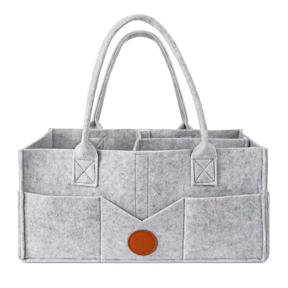 New Large Capacity Felt Diaper Storage Bag Portable Baby Nappy Organizer Multifunctional Kids Toy Diaper Sundries Storage Pouch