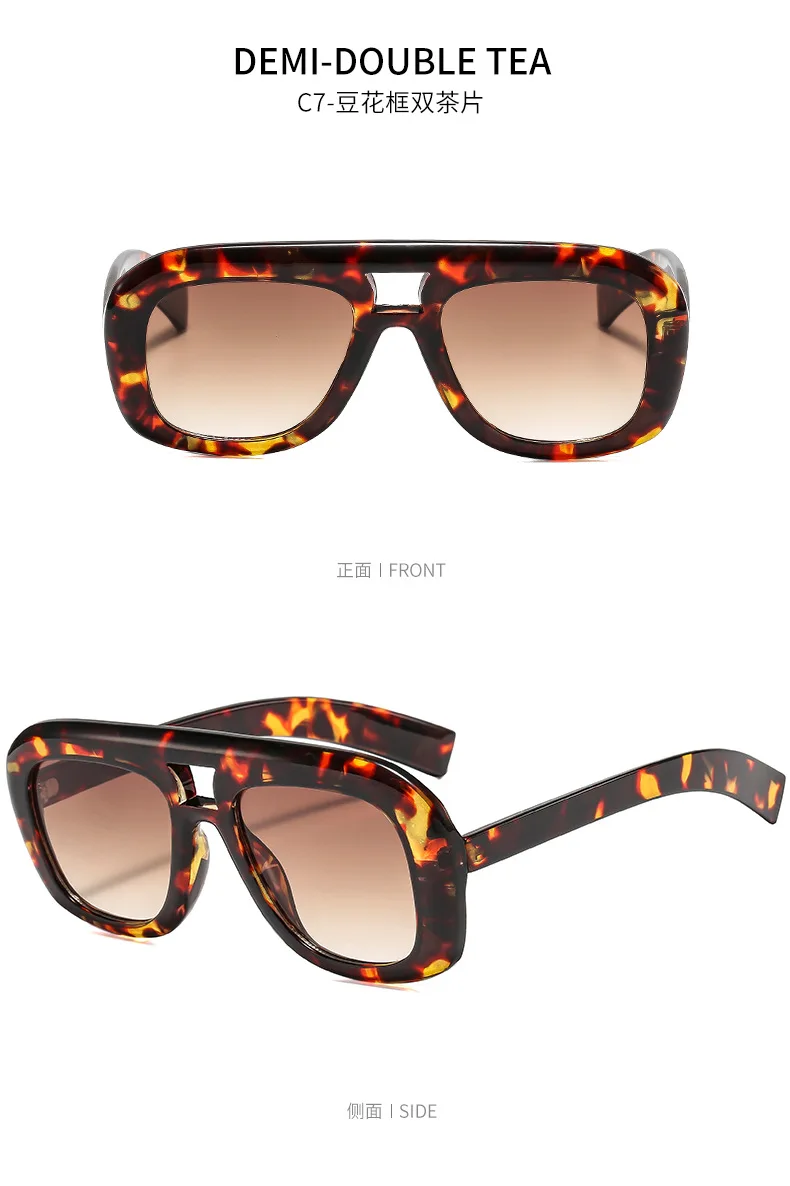 Vintage Quadratische Übergroße Sonnenbrille für Damen Neue Mode Braun Verlaufsgläser Damen Sexy Fahr- und Outdoor-Brillen UV400 – Detail 11