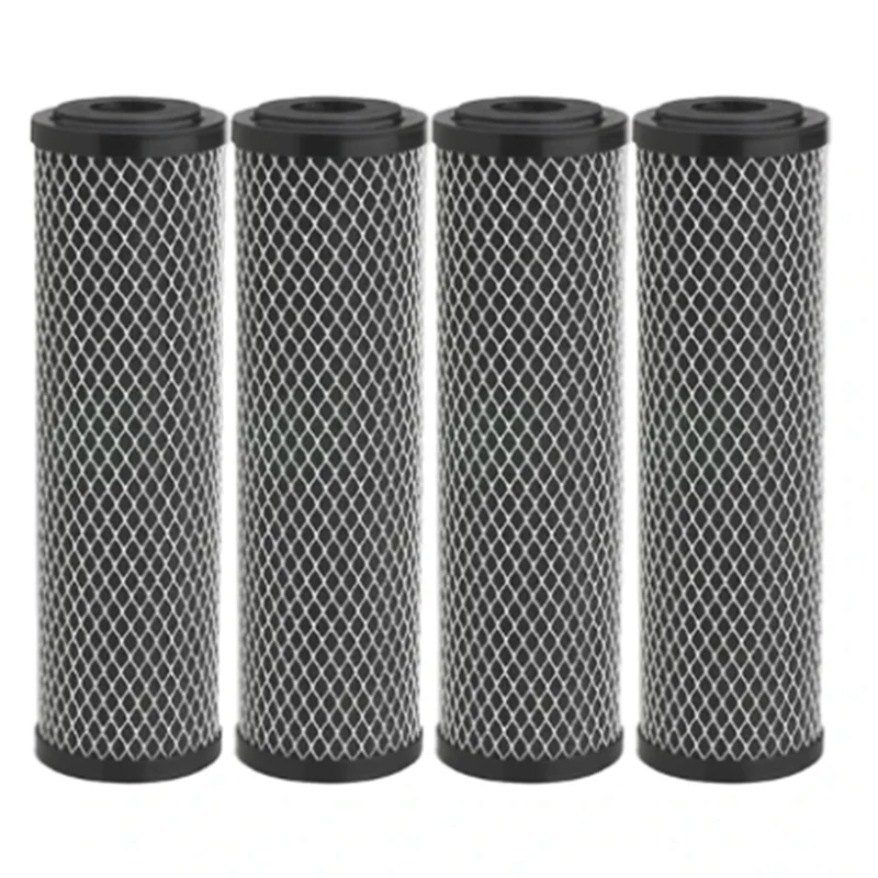 A013 4Pcs Carbon Water Filter 10-Inch Standard Whole House Carbon Wrap Sediment and Taste & Odor Replacement Filter