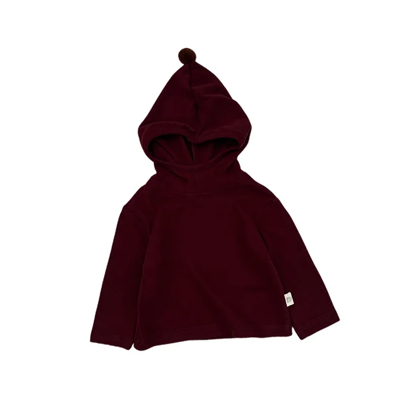 Hooded Top Dopamine Autumn and Winter Children Velvet Inner Clothing Winter Clothes Warm Bottom Shirt Soft and Sticky Hooded Top