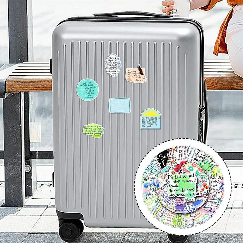 Adesivos inspiradores versículo da bíblia laptop adere adesivos de letras à prova d'água suprimentos de diário acessórios decorativos para laptop