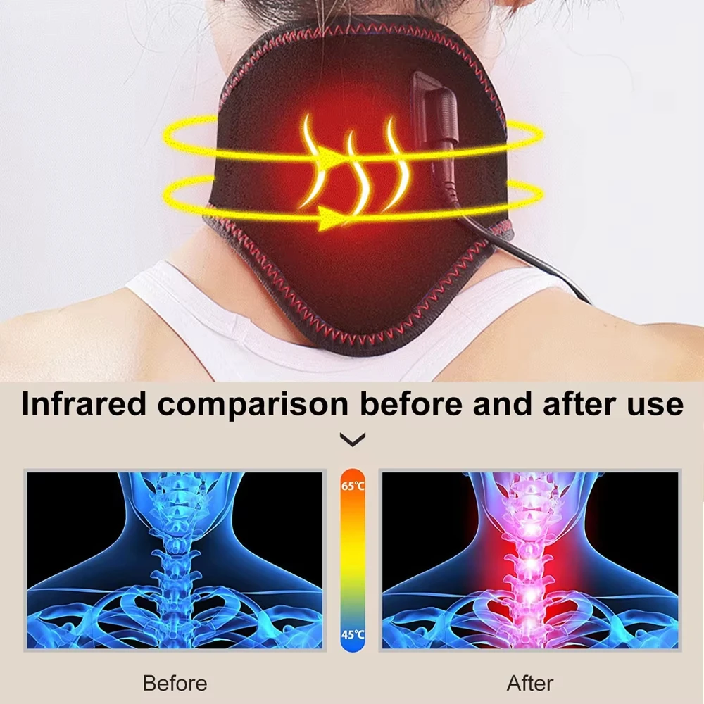 Electric Neck Heating Pad Heated Neck Wrap for Pain Relief Cervical Vertebra Fatigue Therapy Moxibustion Health Care Massager