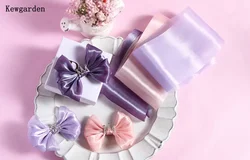 Kewgarden Wholesale Shiny Voile Ribbon 8cm 12cm width Handmade Tape DIY Bowknot Hair Accessories Gift Packing Riband 22 Yards