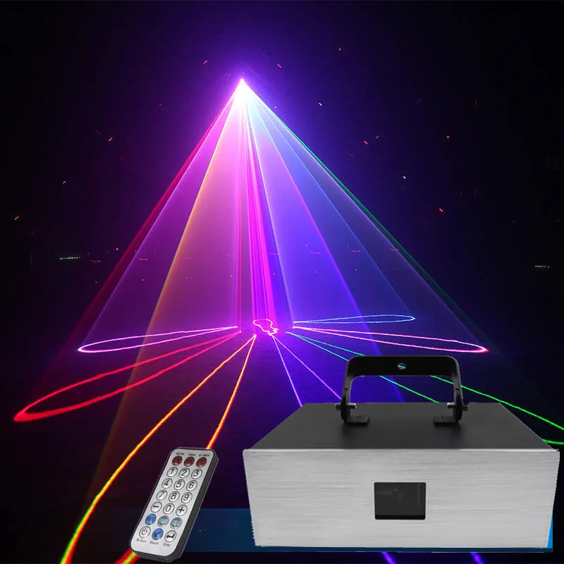 2W Animation Laser Projector Bluetooth Compatible APP Control DMX512 Scanner DJ Disco Party 2000MW Stage Lighting