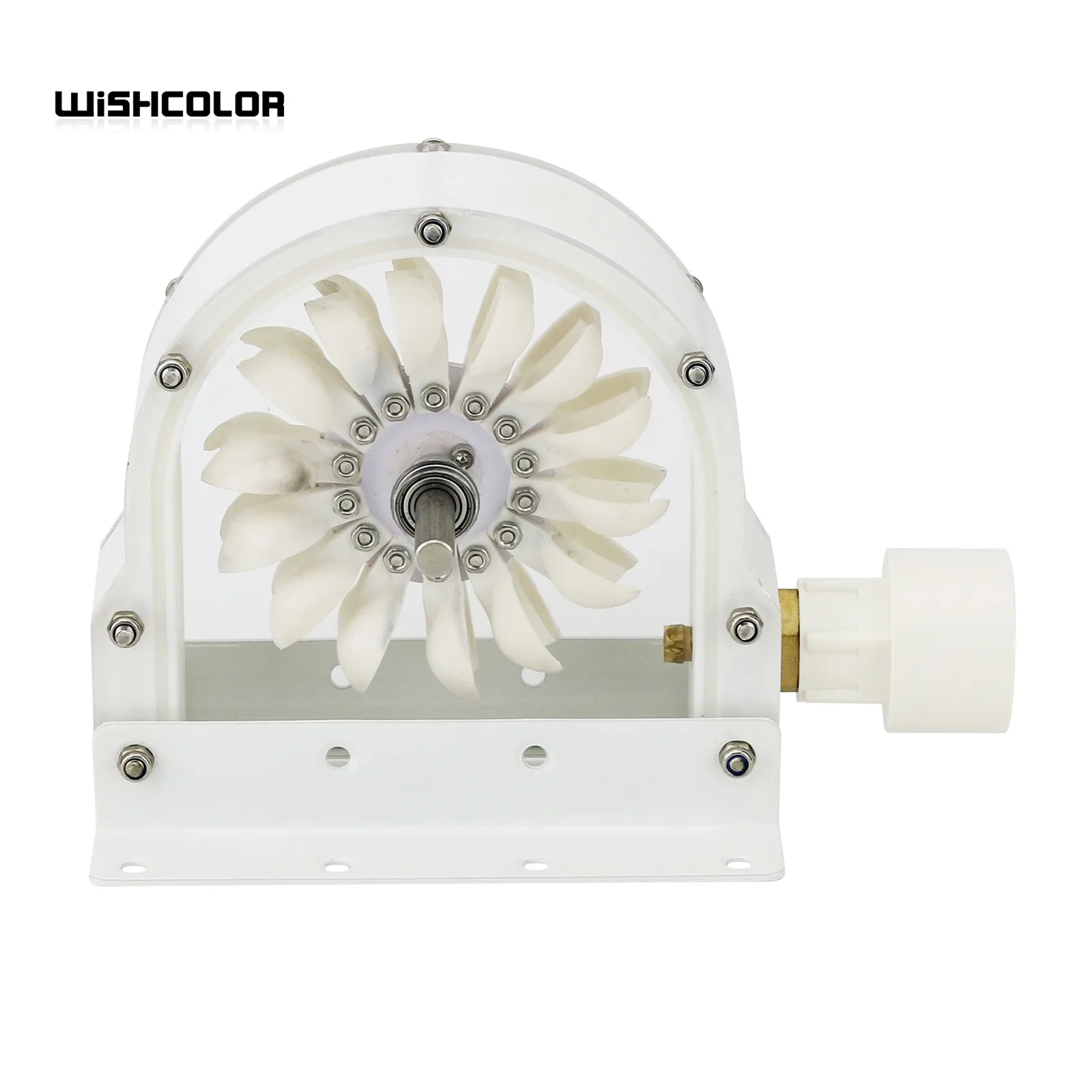 Wishcolor 100-300W 500-4000RPM Pelton Wheel Impulse Pelton Turbina z adapterem do samodzielnego generatora hydroelektrycznego