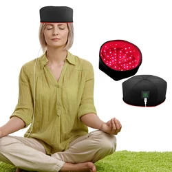 Casco de terapia de luz roja LED con infrarrojo cercano, dispositivo de fototerapia para el crecimiento del cabello, prevención de pérdida de cabeza, alivio de relajación del cuero cabelludo