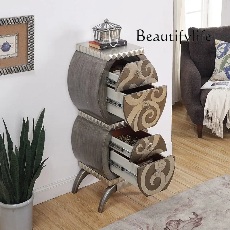 

Light luxury solid wood chest, bedroom bedside table simple modern living room five buckets, Nordic jewelry villa drawer cabinet