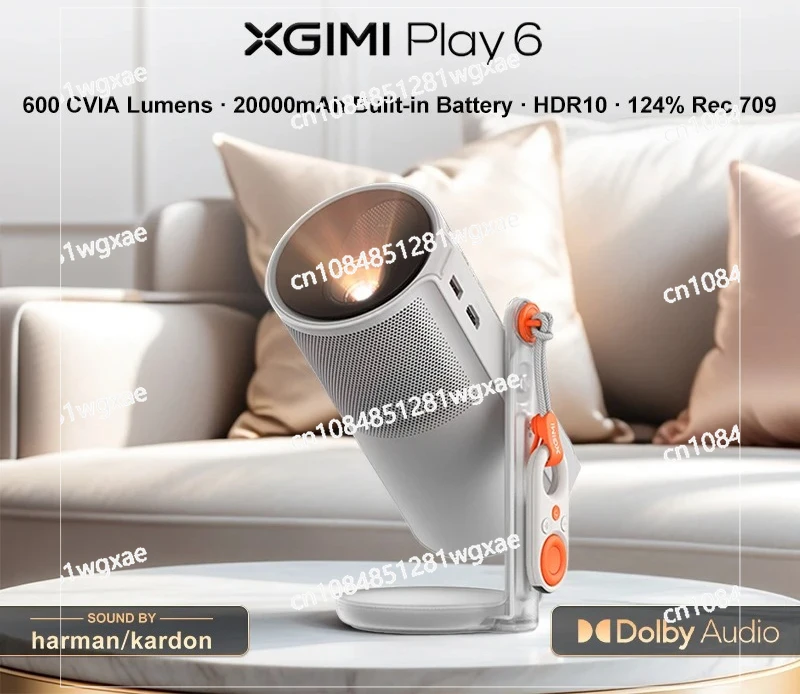 

Проектор 4K с аккумуляторным динамиком, интеллектуальный луч HDR XGIMI Play 6 DLP 1080P Harman Kardon