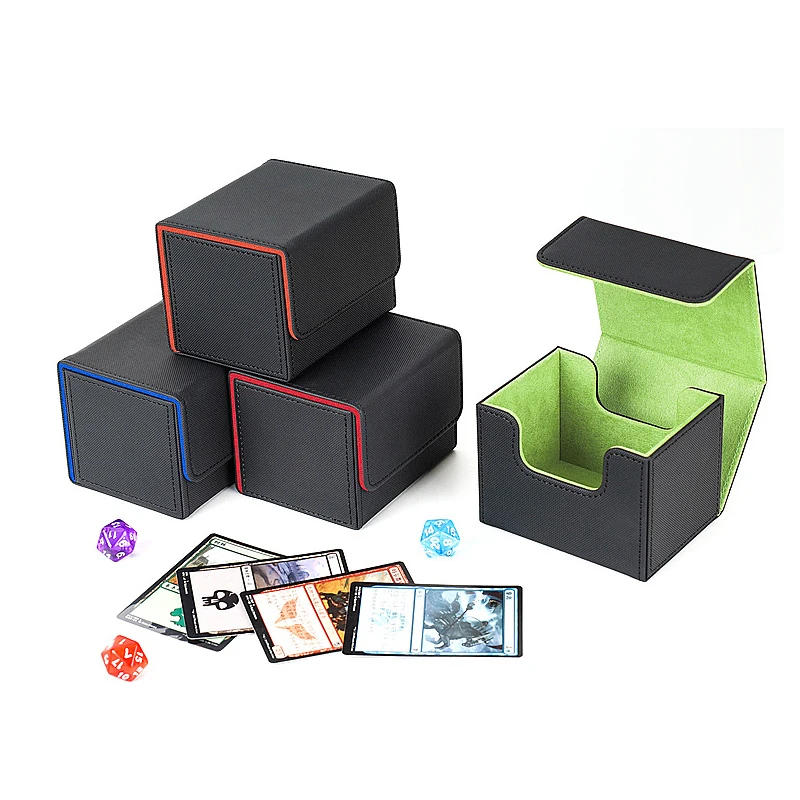 PU leather trading card box collection capacity Tarot card box Mtg card storage box game card set box storage organizer
