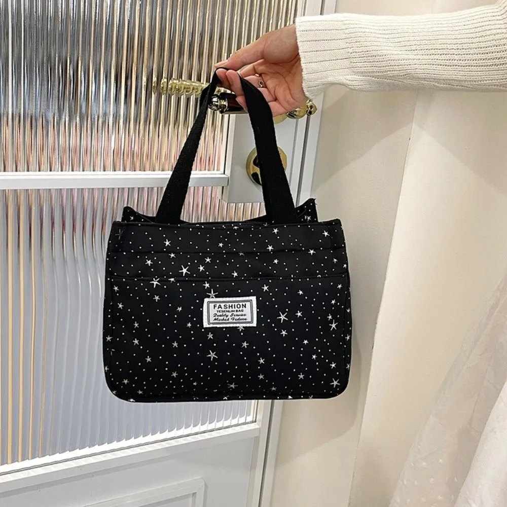 Fashion Large Capacity Lunch Bag Thickened Portable Commute Bag Shining Stars Casual Picnic Bag Picnic