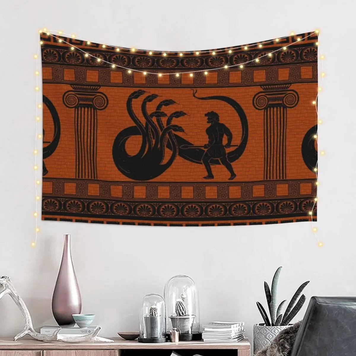 Hercules vs Hydra Tapestry Bedroom Decor Aesthetic Kawaii Room Decor Wall Hanging Decor Room Decorator Tapestry